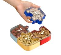 Snack Containers 4 Grid Detachable Serving Tray with Lid for Snacks