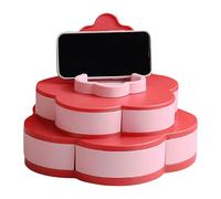 Snack Containers - Double Layer Flower Design Phone Stand, Reusable BPA Free Storage Box With Lids Seal, Leakproof Portable Divided Serving Tray Cup, Stackable Candy Nut Cookie Chocolate Keeper