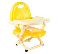 Snack de Poche Rehausseur de Chaise pour Enfants 6 Mois - 3 Ans (15 Kg), Chaise Haute Portable et Réglable pour Table, Jaune, 32 x 36 x 11 cm; 2 Kg