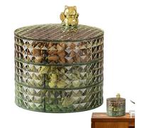 Snack divisé avec couvercle, collation avec couvercle | Snack Distment à 3 niveaux Candy Box - Assiettes de service de grande capacité montrant avec chat pour cuisine