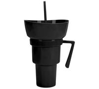 Snack Drink Cup - Travel Leakproof Food Holder Container, Compartment Chips Fruit Dessert Popcorn Juice Milk Tea Storage, Portable Party Snack Drinking Cup, Outdoor Travel Food Beverage Organizer