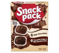 Snack Pack Lot de 12 tasses à pudding tourbillon de chocolat au lait et chocolat au lait, 92,1 g, lot familial
