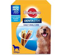 Pedigree Dentastix Snack pour l'hygiène buccale (Grand Chien +25 kg), 270 g 105 pièces - 15 boîtes de 7 pièces (105 pièces au Total)