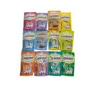 Snack pour chats adultes et chiots Catisfactions | 12 sachets de 60 grammes par goût assortis.