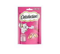 Snack pour chats Catisfactions, collations pour chat adulte et chiots goût boeuf | 6 paquets de 60 grammes chacun.