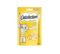 Snack pour chats Catisfactions, collations pour chat adulte et chiots goût fromage | 6 paquets de 60 grammes chacun.