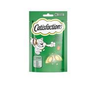 Snack pour chats Catisfactions, collations pour chat adulte et chiots goût herbe chatte | 6 paquets de 60 grammes chacun.