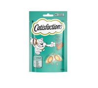 Snack pour chats Catisfactions, collations pour chat adulte et chiots goût TACCHINO | 6 paquets de 60 grammes chacune.