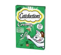 Snack pour chats CATISFACTIONS creamy snack | pour chats adultes et chatons, 3 paquets de 4 sachets chacun(10 grammes), goût herbe chatte.