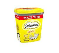Snack pour chats Catisfactions Mega Tub, collations pour chat adulte et chiots goût fromage | Lot de 350 grammes
