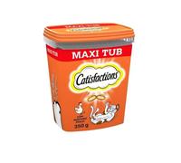 Snack pour chats Catisfactions Mega Tub, collations pour chat adulte et chiots goût poulet | lot de 350 grammes