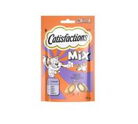 Snack pour chats Catisfactions Mix, collations pour chat adulte et chiots goût poulet et canard | 6 paquets de 60 grammes chacun.