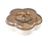 Snack Serving Tray Lid, Flower Petal Shaped Organizer, Dried Fruit Candy Nut Container, Multi Compartment Rotating Box for Home, Party, Living Room, Coffee Table, Gatherings, 11.02x11.02x3.35 Inches