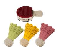 Snack Toy Dog Badminton Design - Jeu de balle à lécher robuste pour motivation à mâcher - Jeu de nourriture en caoutchouc rebondissant, auto-divertissement pour animaux de compagnie | Aide au travail