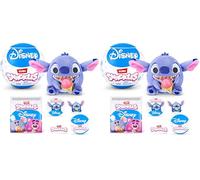 Snackles Disney Peluche 12cm de ZURU - Ultra-Douce Mini avec Accessoire Snack, Collection Câline pour Enfants, Ados et Fans Disney 3 Ans+, Bleu (Lot de 2)
