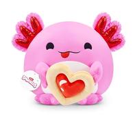 Snackles Love Edition Axolotl Peluche 35cm par ZURU - Grande Peluche Douce avec Accessoire Biscuit, Cadeau Romantique pour Elle Lui, Jouet à Collectionner