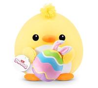 Snackles Peluche édition Printemps 35 cm (Ash) de ZURU, Peluche Ultra-Douce et Squishy avec Snack de Pâques. (Poulet, œuf)