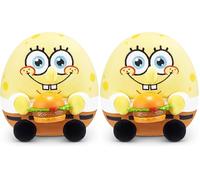 Snackles Peluche Personnage sous Licence Bob l’éponge carré 12 cm de ZURU, Peluche avec Accessoire Snack (Lot de 2)
