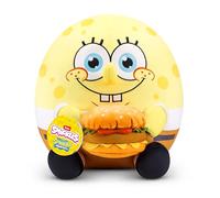 Snackles Peluche Personnage sous Licence Bob l’éponge carré 35 cm de ZURU, Peluche avec Accessoire Snack