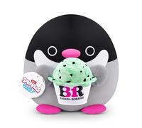 Snackles, Series 2, Penguin (Baskin Robbin), Plush Toy, Cuddly Squishy Comfort Plush with License Snack Brand Accessory, Small (20 cm), Brown Box, (Penguin)