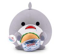 Snackles ZURU Série 2 Peluche Confortable 40,6 cm avec Accessoire sous Licence Snack (Shark & Sonic Burger)