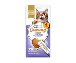 Snacks crémeux pour Chats Catit Creamy Poulet et Dinde, 4 Tubes x 10 g