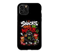 Snacks Make Me Nicer Feral Raton Laveur Fast Food Amateur de collations Coque pour iPhone 11 Pro