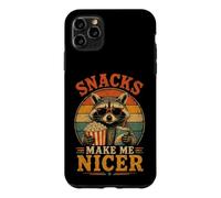 Snacks Make Me Nicer Feral Raton Laveur Fast Food Amateur de collations Coque pour iPhone 11 Pro Max