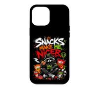 Snacks Make Me Nicer Feral Raton Laveur Fast Food Amateur de collations Coque pour iPhone 12 Pro Max