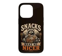 Snacks Make Me Nicer Feral Raton Laveur Fast Food Amateur de collations Coque pour iPhone 13 Pro