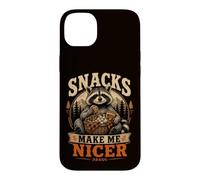 Snacks Make Me Nicer Feral Raton Laveur Fast Food Amateur de collations Coque pour iPhone 14 Plus