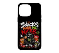 Snacks Make Me Nicer Feral Raton Laveur Fast Food Amateur de collations Coque pour iPhone 14 Pro Max