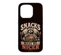 Snacks Make Me Nicer Feral Raton Laveur Fast Food Amateur de collations Coque pour iPhone 15 Pro