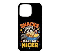 Snacks Make Me Nicer Feral Raton Laveur Fast Food Amateur de collations Coque pour iPhone 15 Pro Max