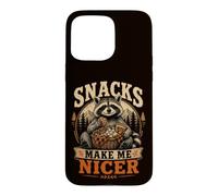 Snacks Make Me Nicer Feral Raton Laveur Fast Food Amateur de collations Coque pour iPhone 15 Pro Max