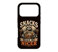 Snacks Make Me Nicer Feral Raton Laveur Fast Food Amateur de collations Coque pour iPhone 17 Pro