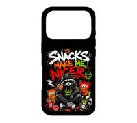 Snacks Make Me Nicer Feral Raton Laveur Fast Food Amateur de collations Coque pour iPhone 17 Pro