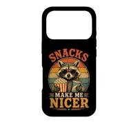 Snacks Make Me Nicer Feral Raton Laveur Fast Food Amateur de collations Coque pour iPhone 17 Pro