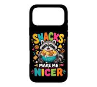 Snacks Make Me Nicer Feral Raton Laveur Fast Food Amateur de collations Coque pour iPhone 17 Pro Max