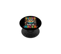 Snacks Make Me Nicer Feral Raton Laveur Fast Food Amateur de collations PopSockets PopGrip Adhésif