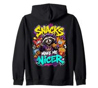 Snacks Make Me Nicer Feral Raton Laveur Fast Food Amateur de collations Sweat à Capuche
