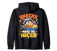 Snacks Make Me Nicer Feral Raton Laveur Fast Food Amateur de collations Sweat à Capuche