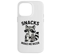 Snacks Make Me Nicer Mignon Raton laveur drôle gourmand mangeant chef Coque pour iPhone 14 Pro Max