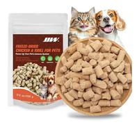 Snacks Premium pour Chats et Chiens - Krill et Viande de Poulet Lyophilisés - 100% Naturels, Riches en Nutriments (100g)