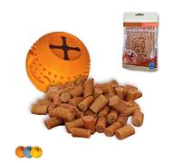 Snacks Premium pour chiens + balle pour chien avec distributeur de nourriture gratuit. Friandises pour chiens - Récompenses pour votre animal de compagnie, snacks au poulet 90 g + balle distributeur