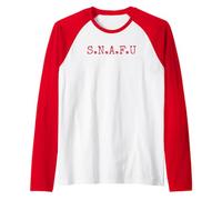 Snafu - Motif Argot Militaire Amusant - Vieilles Lettres de Machine à écrire Manche Raglan