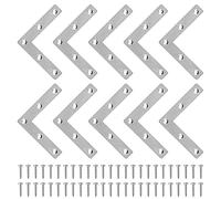 SNAGAROG 10 PCS Equerre de Fixation Plate Inox 80x80mm Équerre d'Assemblage Plate Equerre Fixation Meuble Equerre Fixation Bois Équerre d'Assemblage Bois Équerre d'Assemblage Renforcée