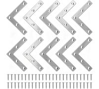 SNAGAROG 10 PCS Equerre de Fixation Plate Inox 80x80mm Équerre d'Assemblage Plate Equerre Fixation Meuble Equerre Fixation Bois Équerre d'Assemblage Bois Équerre d'Assemblage Renforcée