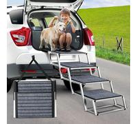 Snagle Paw Rampe pour chien extra large en aluminium avec tapis antidérapant, 4 marches légères, faciles à plier pour voitures, SUV, camions, lits hauts