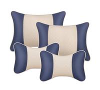SNAHLPER Appuie Tete Coussin Lombaire Voiture Kit pour A6 C4 4A A6 C5 4B A6 C6 4F A6 C7 4G A6 C8 Avant Allroad A7, Ergonomique Coussin Soutien Lombaire, Universelle Cuir Tête Reposent Soutien,Blue
